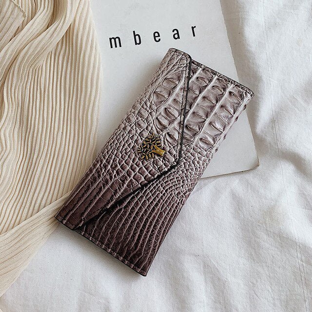 Ladies Pattern Clutch Handbag Light Grey