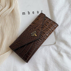 Ladies Pattern Clutch Handbag Brown