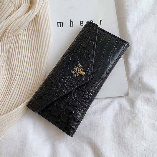 Ladies Pattern Clutch Handbag Black