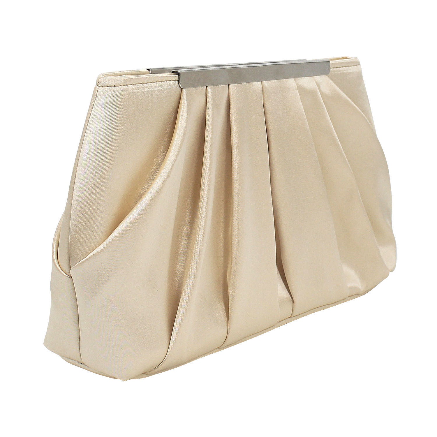 Ladies' Pleated Satin Dinner Clutch Bag Black