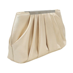 Ladies' Pleated Satin Dinner Clutch Bag Black