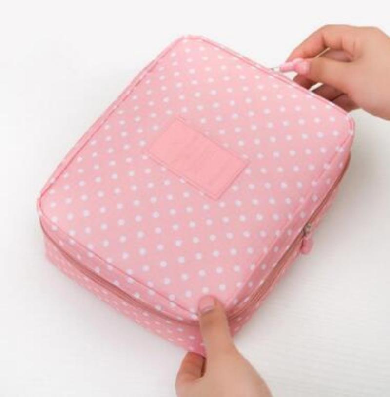 Lady Grace Premium Travel Clutch Makeup Organizer Pink little