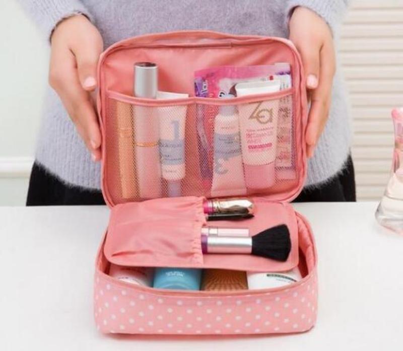 Lady Grace Premium Travel Clutch Makeup Organizer Pink