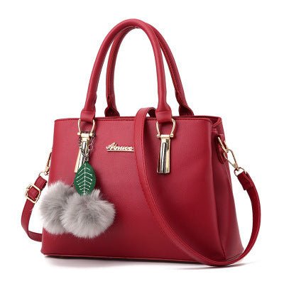 Lady Shoulder Diagonal Clutch Handbag Wine Red