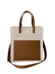 Large Capacity Canvas Tote Bag: Timeless Classic Solid Color Brown