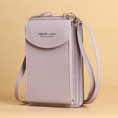 Large Capacity Clutch Shoulder Bag for Mobile Phones Purple