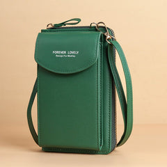 Large Capacity Clutch Shoulder Bag for Mobile Phones Green
