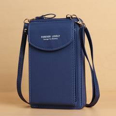 Large Capacity Clutch Shoulder Bag for Mobile Phones Dark Blue