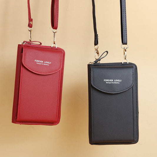 Large Capacity Clutch Shoulder Bag for Mobile Phones Blue