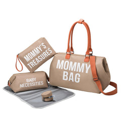 Large Capacity Mommy Bag Set - Three - Piece Multifunctional Khaki