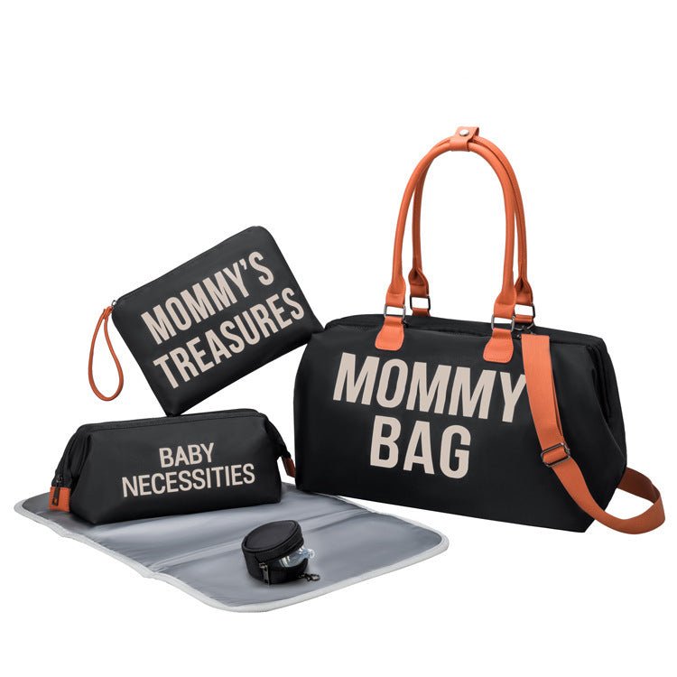 Large Capacity Mommy Bag Set - Three - Piece Multifunctional Black