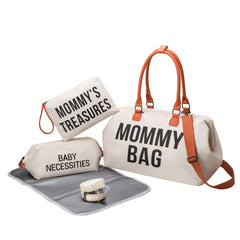 Large Capacity Mommy Bag Set - Three - Piece Multifunctional Off white