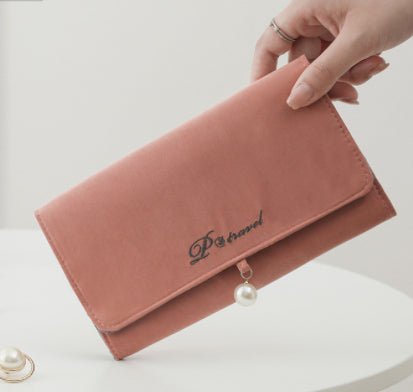 Large Capacity Roll - able Leather Jewelry Hand - held Bag Orange