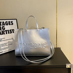 Large Capacity Women's Fashion Portable Tote Bag Silver