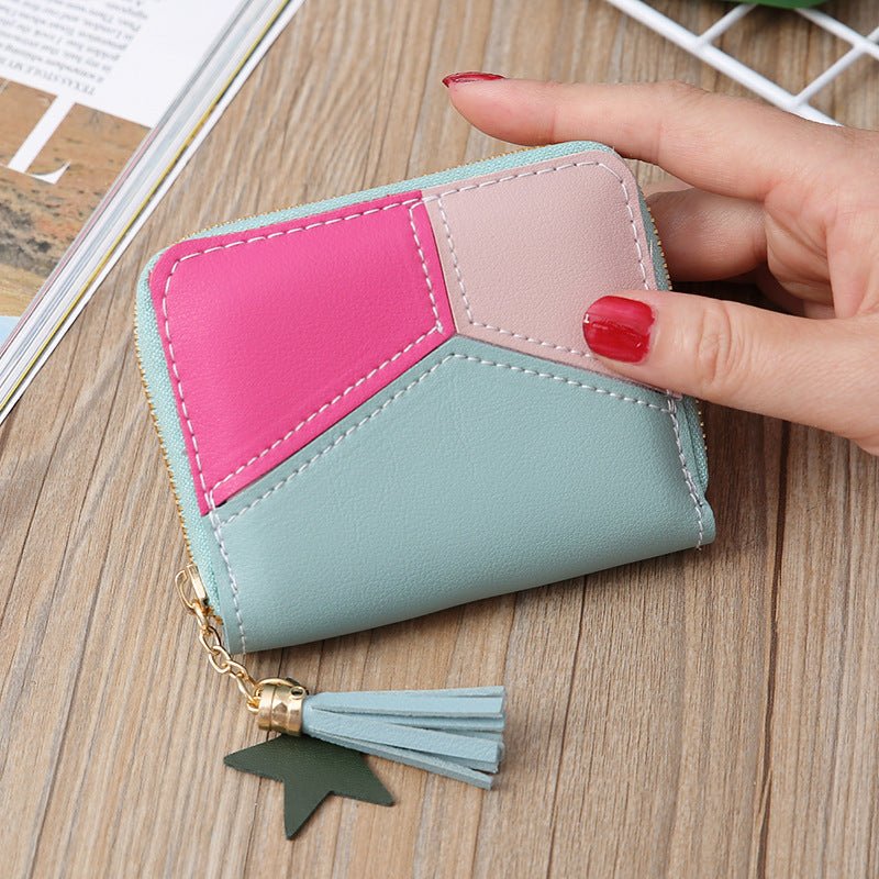 Leather Bag Clutch: Women's Wallet for Ladies and Girls Light Green