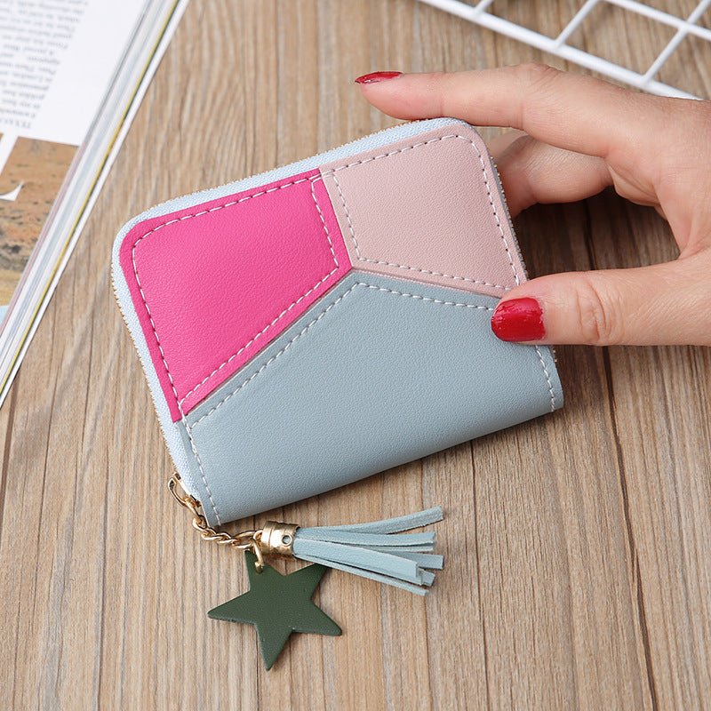Leather Bag Clutch: Women's Wallet for Ladies and Girls Light Blue