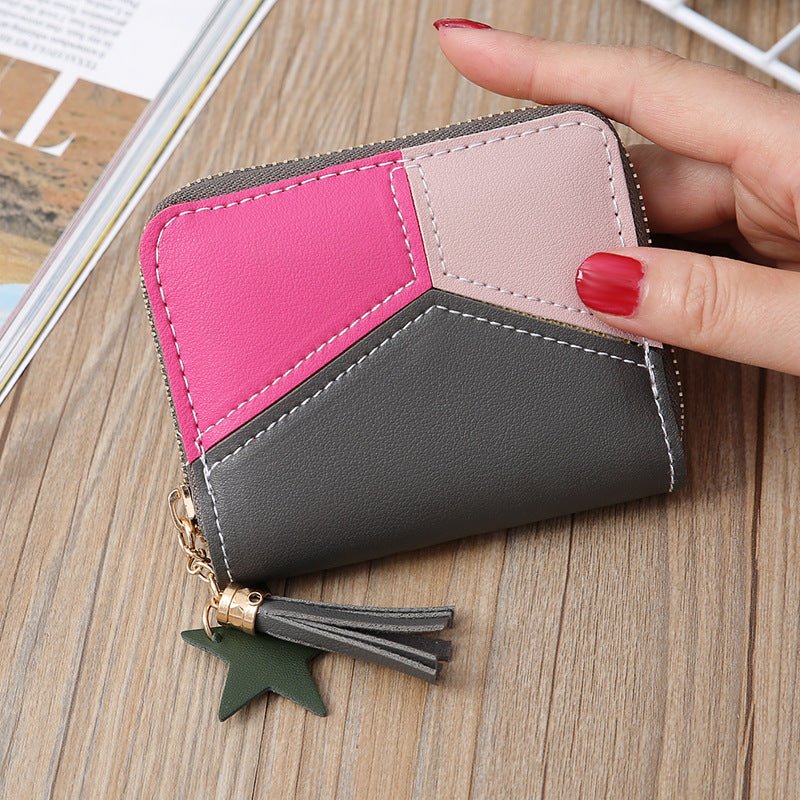 Leather Bag Clutch: Women's Wallet for Ladies and Girls Dark Grey