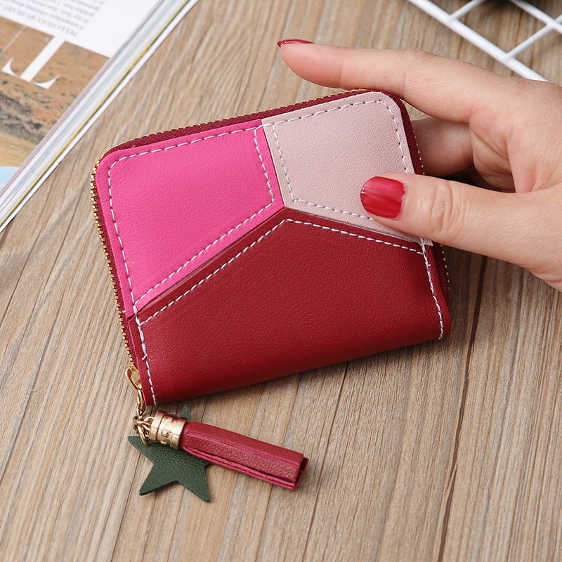 Leather Bag Clutch: Women's Wallet for Ladies and Girls Wine Red