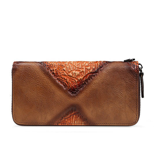 Leather ladies Clutch wallet Coffee