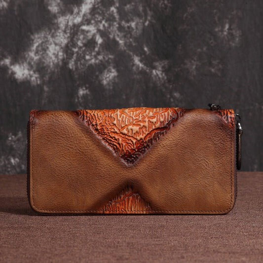 Leather ladies Clutch wallet Coffee