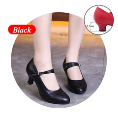 Leather Latin dance shoes Black