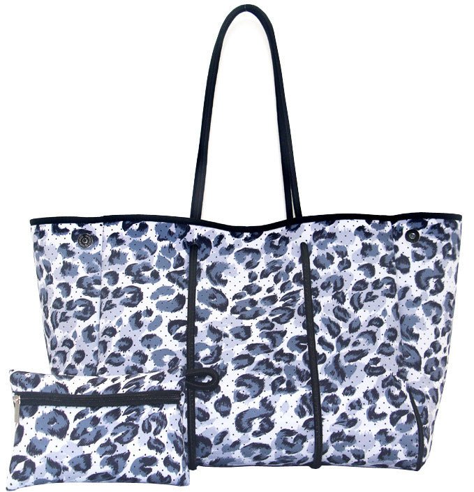 Leopard Print Printed Black Portable Beach Bag Leisure Travel 105color