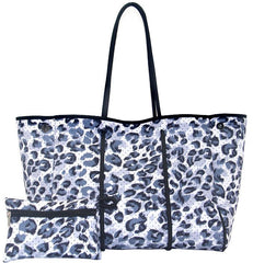 Leopard Print Printed Black Portable Beach Bag Leisure Travel 105color