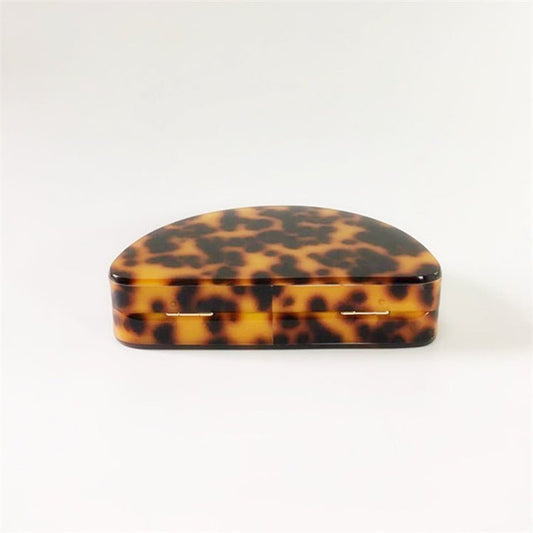 Leopard Print Semicircle Acrylic Clutch Women Hawksbill Color