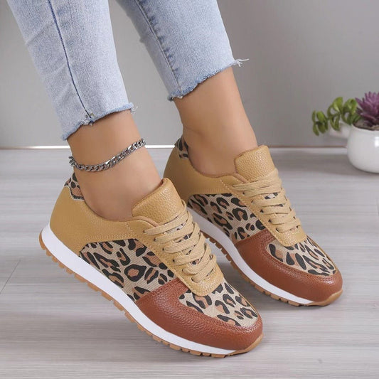 Leopard Shoes For Women Sneakers Casual Running Walking Flat Shoes Leopard