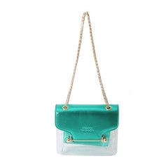 Letter Contrast Color Mother Shoulder Messenger Bag Green