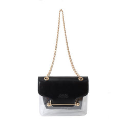 Letter Contrast Color Mother Shoulder Messenger Bag Black