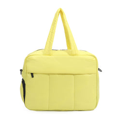 Lightweight and Spacious Quilted Fluffy Handbag for Chic Convenience Fluorescent Yellow