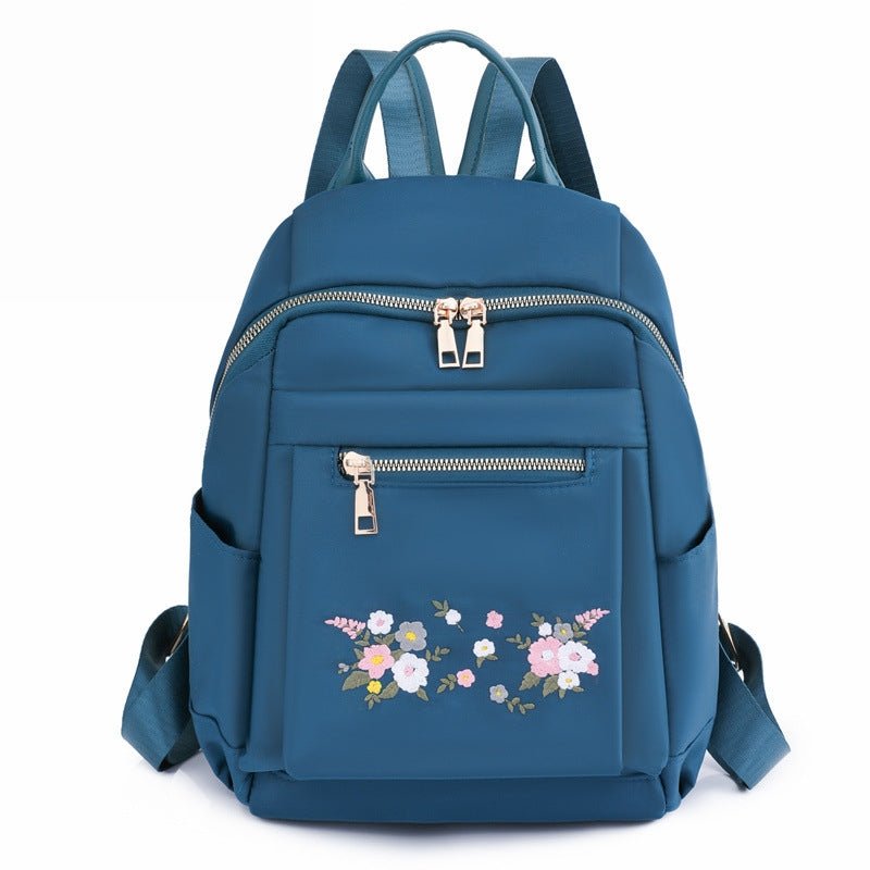 Lightweight Nylon Leisure Embroidery Women's Bag Navy Blue