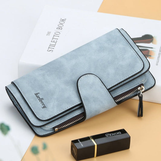 Long buckle ladies clutch wallet Black