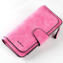 Long buckle ladies clutch wallet Rose Red