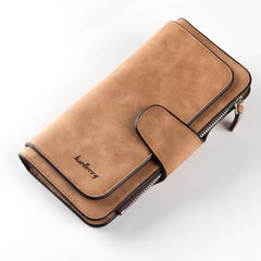 Long buckle ladies clutch wallet Brown
