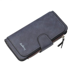 Long buckle ladies clutch wallet Dark Blue