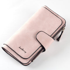 Long buckle ladies clutch wallet Light pink