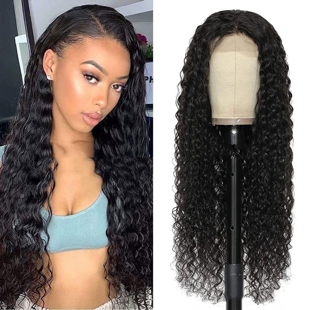 Long Curly Wig with Front Lace and Bangs 10inch