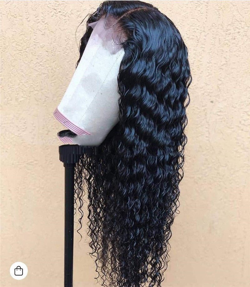 Long Curly Wig with Front Lace and Bangs 10inch