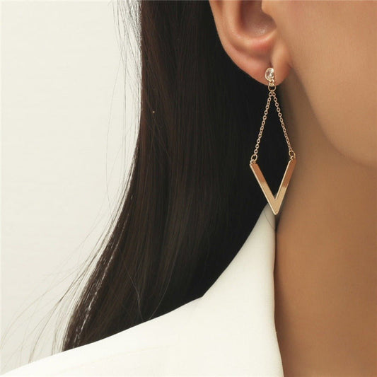 Long Elegant Zircon Earrings - Simple Personality for Women Gold