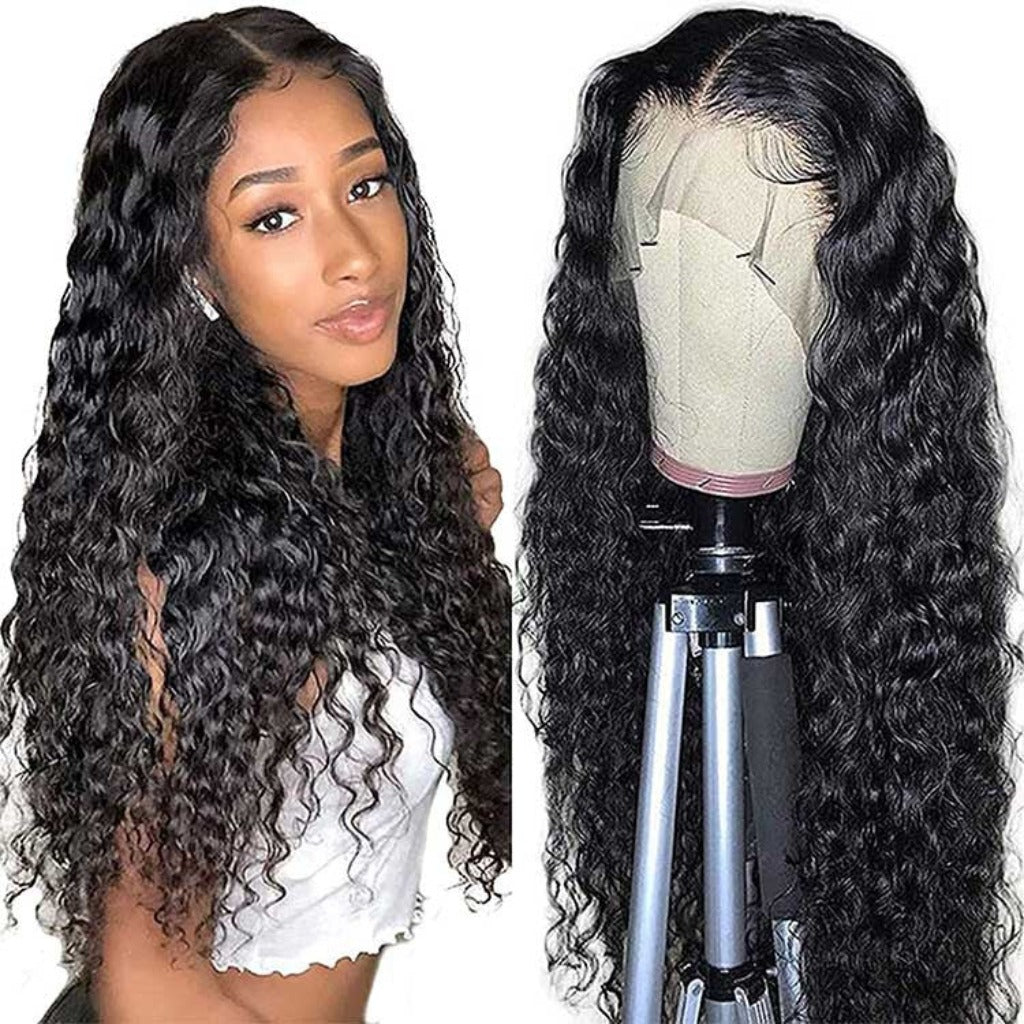 Long Hair Sets with Small Curly Human Hair Wig 8inch