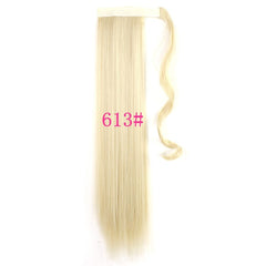 Long Straight Synthetic Wrap Around Clip - In Ponytail Wig E