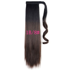 Long Straight Synthetic Wrap Around Clip - In Ponytail Wig B