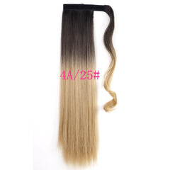 Long Straight Synthetic Wrap Around Clip - In Ponytail Wig D