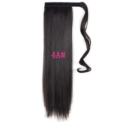 Long Straight Synthetic Wrap Around Clip - In Ponytail Wig C