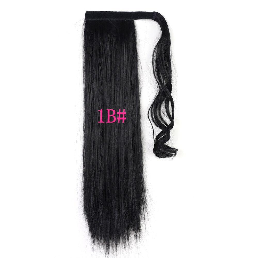 Long Straight Synthetic Wrap Around Clip - In Ponytail Wig A