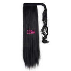 Long Straight Synthetic Wrap Around Clip - In Ponytail Wig A