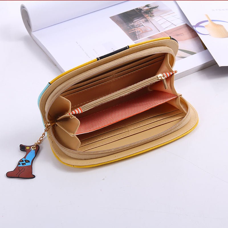 Long stylish clutch purse for ladies black
