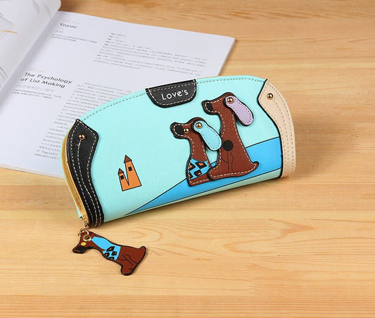 Long stylish clutch purse for ladies blue